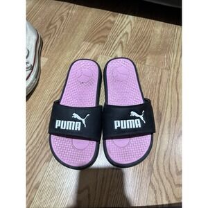 PUMA COOL CAT SPORT WOMENS BLACK PINK SLIP ON SLIDES SANDALS Sz 7